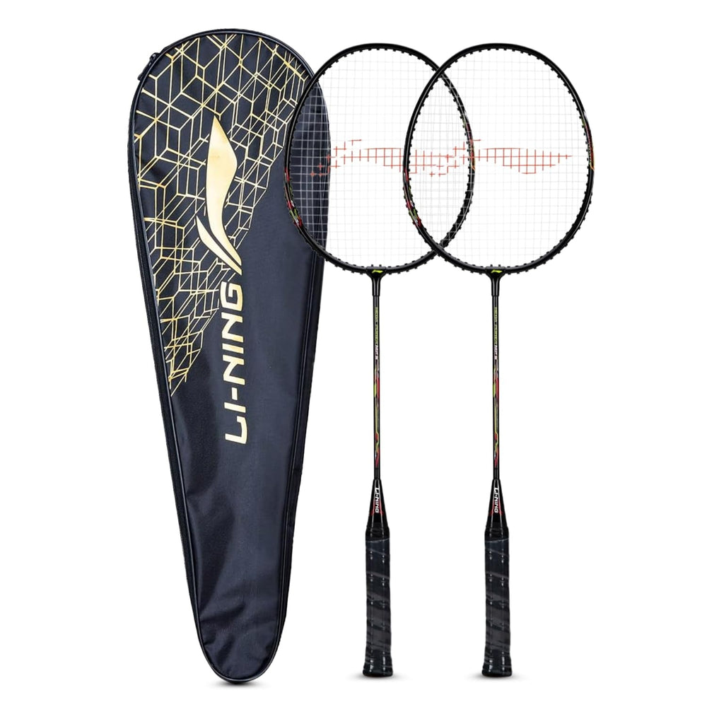 Li-Ning Mega Power MP5 Strung Badminton Racquet, G5 - Black - Best Price online Prokicksports.com