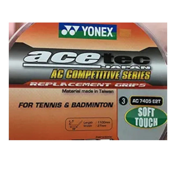 Yonex AC 7405 E2T Diamond Badminton Grip – Assorted Colors 1 Can (24 Pcs) | High-Traction, Sweat-Absorbing Overgrips