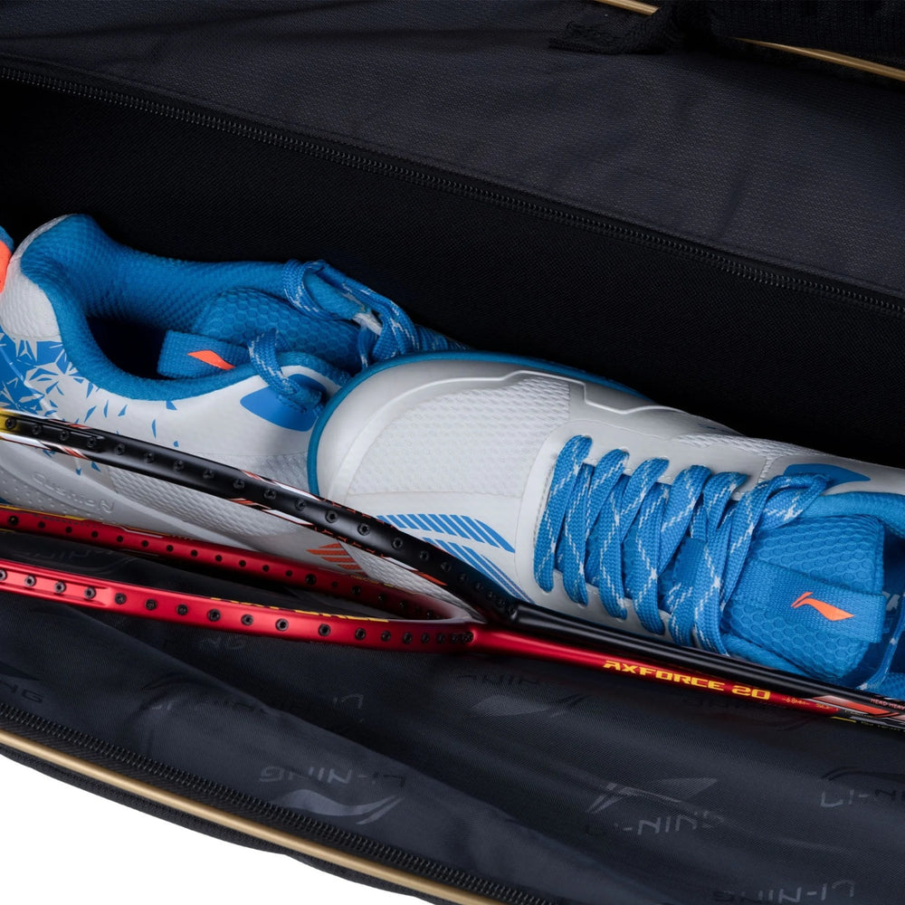 Li-Ning Triple Zipper Polyester Stripe Badminton Kit Bag - Best Price online Prokicksports.com