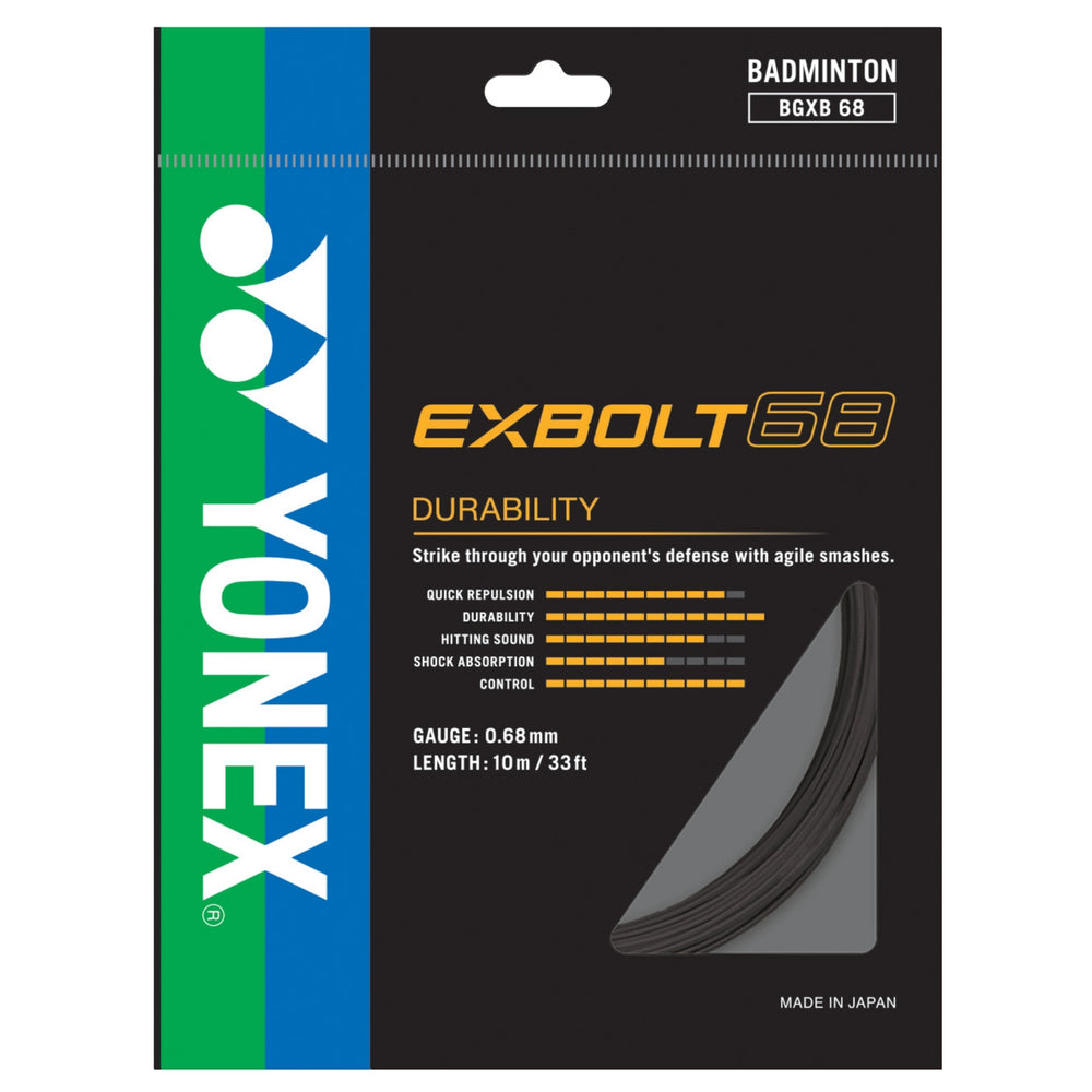 Yonex Exbolt 68 Badminton String – High Repulsion Power, Quick Response, Durable & Control-Oriented String for Advanced Players