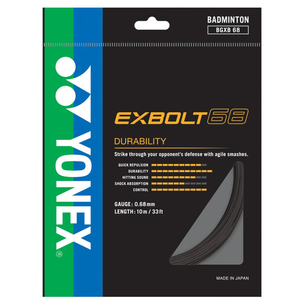 Yonex Exbolt 68 Badminton String – High Repulsion Power, Quick Response, Durable & Control-Oriented String for Advanced Players