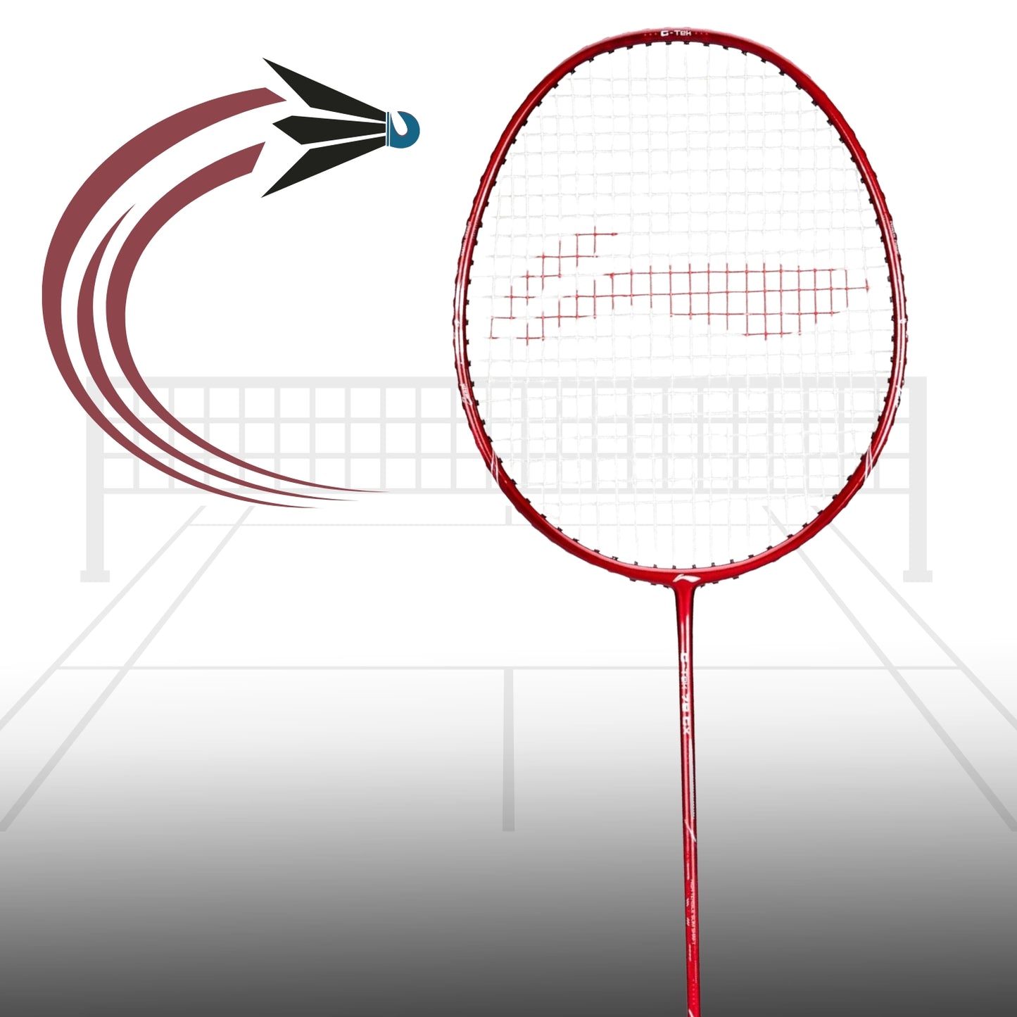 Li-Ning G-TEK 78 GX Strung Graphite Badminton Racquet with Full Cover, Lightweight High-Tension Racket for Power, Speed & Control – Red - Best Price online Prokicksports.com