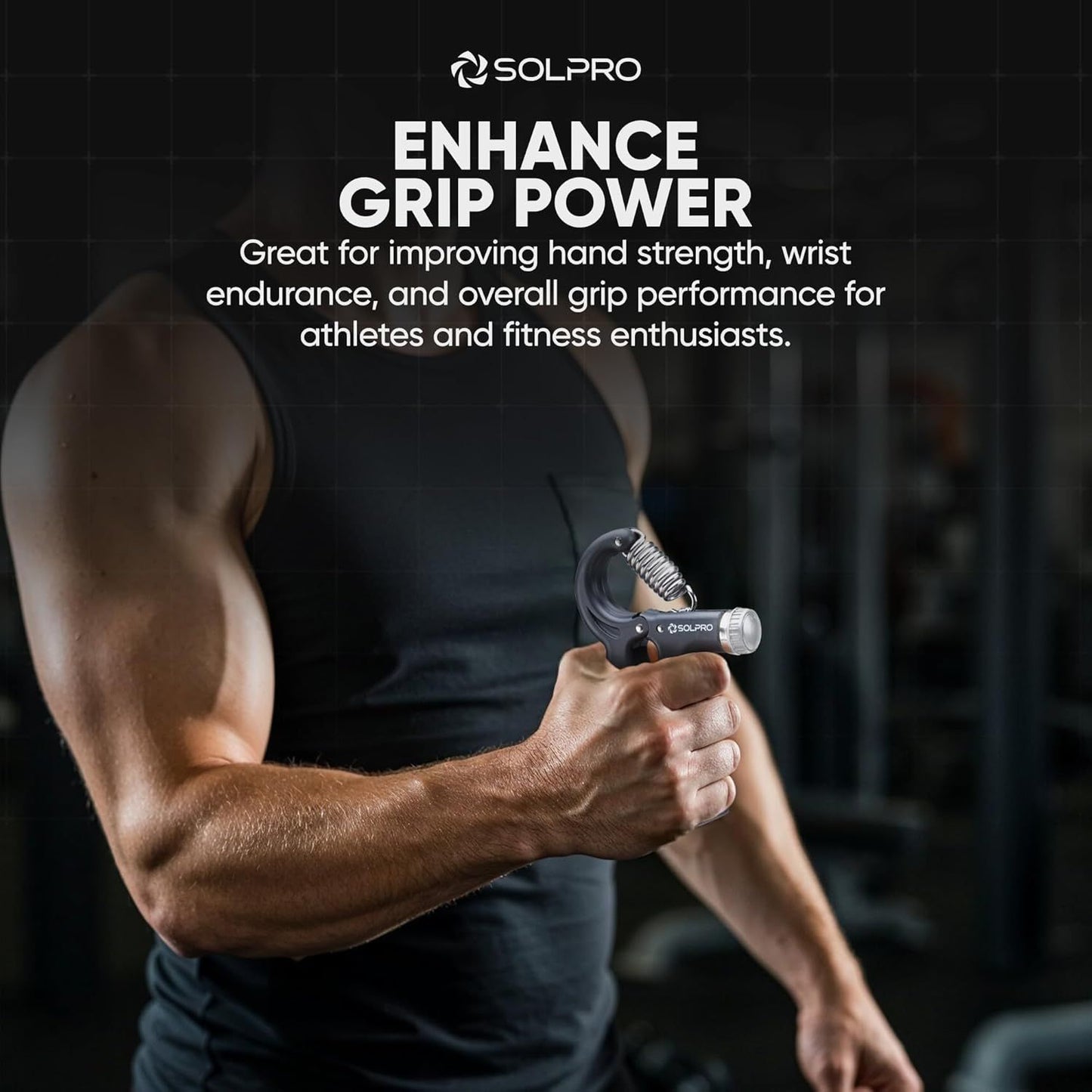 Solpro SHG-046 Velgrip Adjustable Hand Grip Strengthener – 5-60kg Resistance, Mechanical Counter, Forearm & Finger Exerciser for Men & Women, Home & Gym Use - Best Price online Prokicksports.com