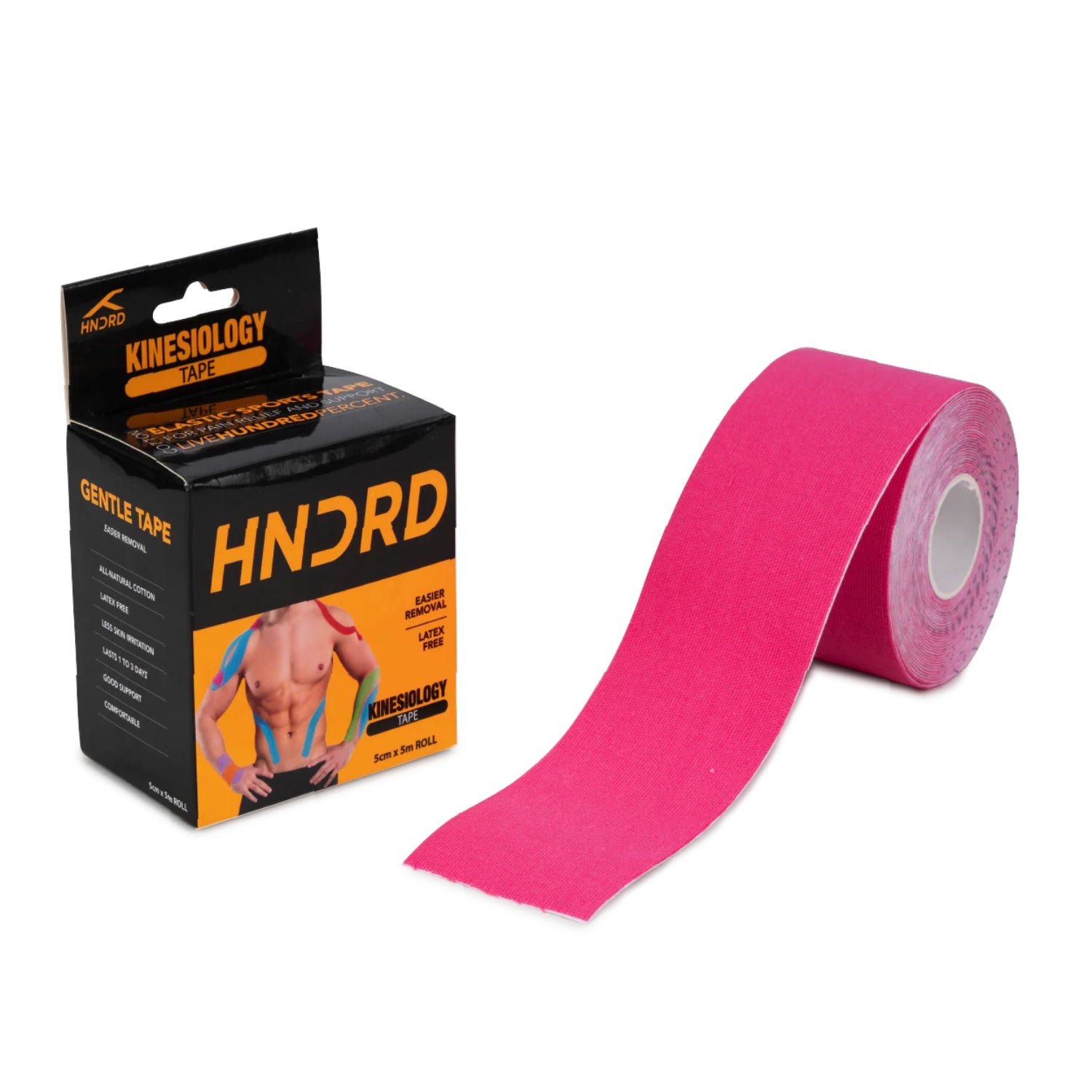HUNDRED HBAX-2M077 Kinesiology Tape Cotton Roll (5 CM x 5 M) | Elastic Muscle Support Tape for Recovery, Pain Relief & Performance - Best Price online Prokicksports.com