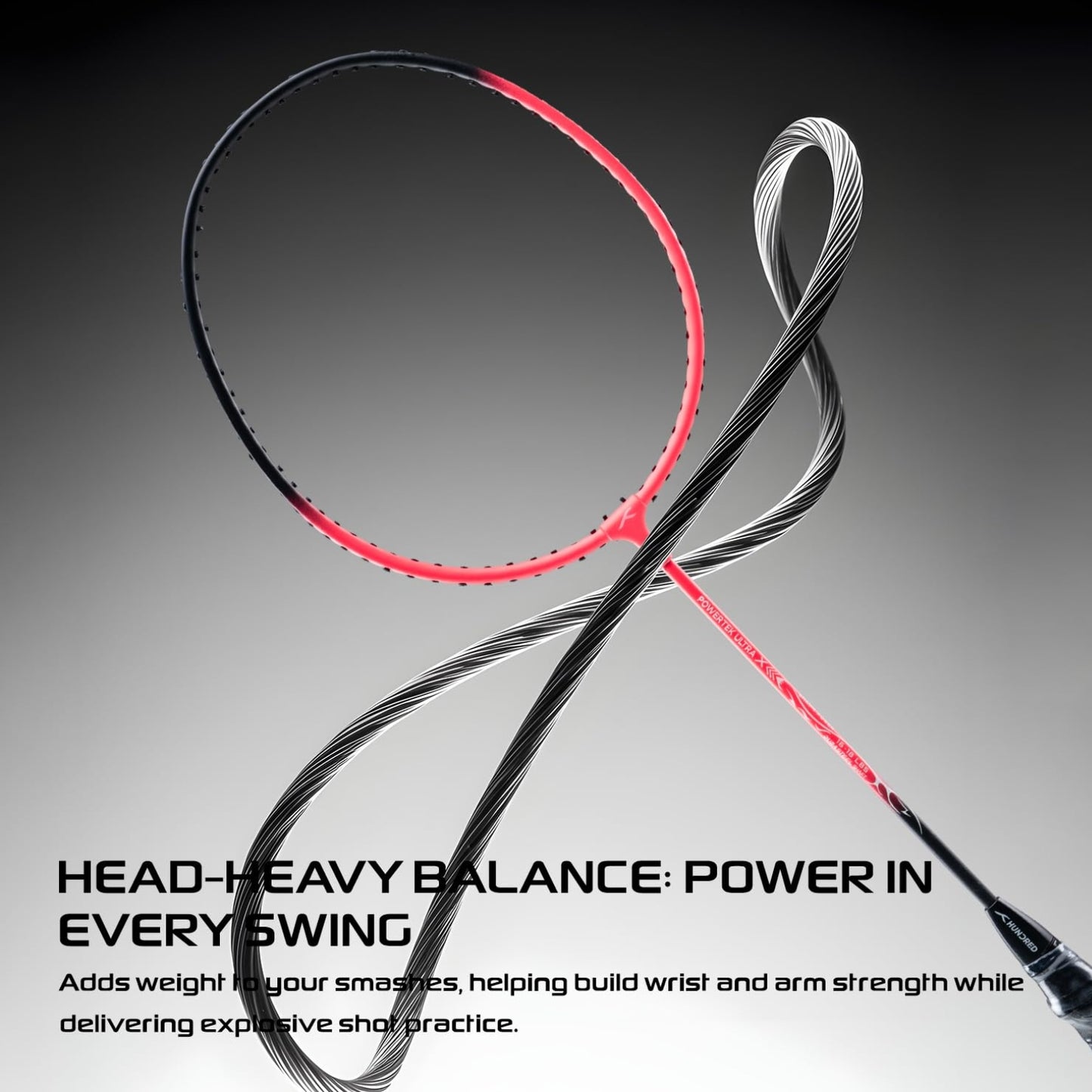 Hundred Powertek Ultra X Strung Badminton Set (2 Racquets) | Lightweight Aluminium Frame with Head-Heavy Balance, Full Cover | Beginner Friendly Combo Kit - Best Price online Prokicksports.com