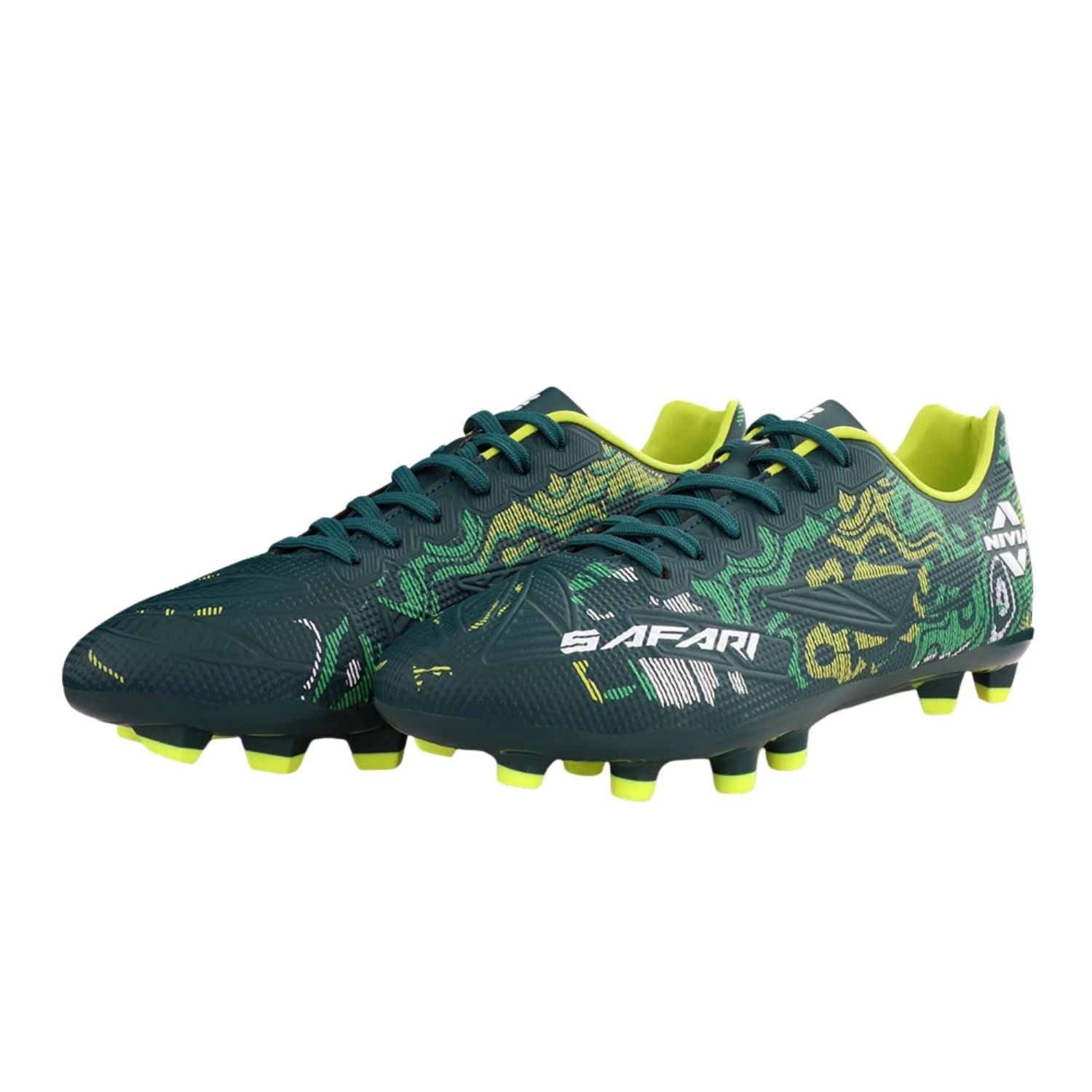 Nivia Safari Football Shoes – PU Synthetic Water-Resistant Upper, 3D Textured Design, TPU Stud Sole, EVA Sockliner | Superior Grip, Speed & Comfort for Hard Ground & Grass - Best Price online Prokicksports.com