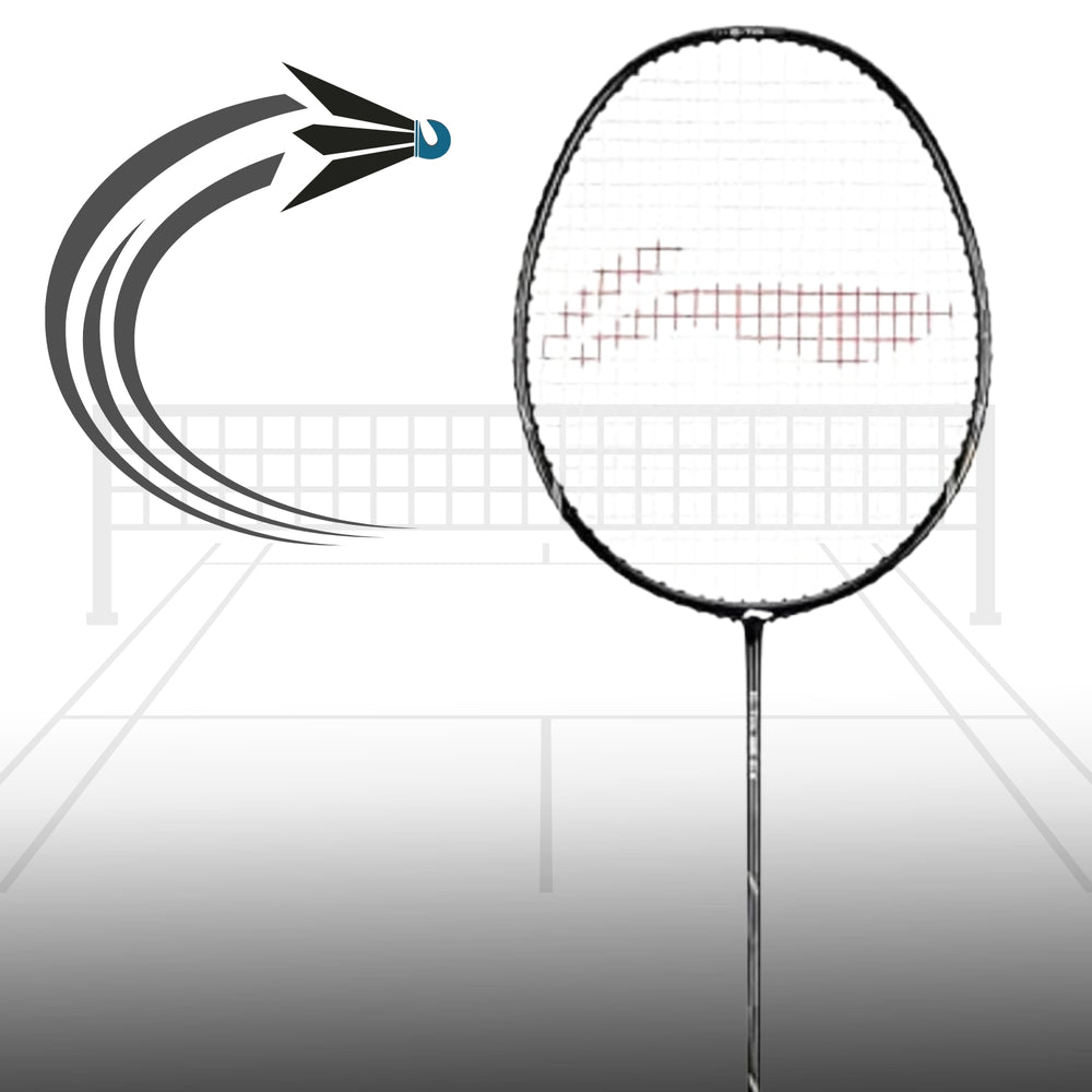 Li-Ning G-TEK 38 GX Strung Graphite Badminton Racquet with Full Cover, Lightweight High-Tension Racket for Beginners and Intermediate Players – Black