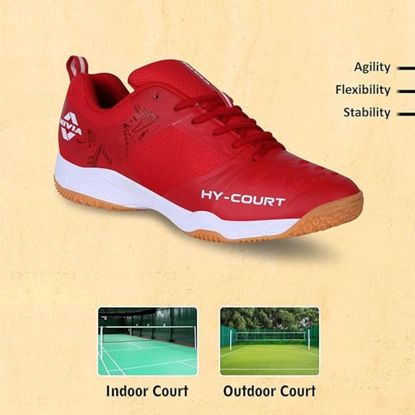 Nivia HY-Court 2.1 Badminton Shoes for Men | Non-Marking Sole | Cushioned Insole | Breathable Mesh | Lightweight Design - Best Price online Prokicksports.com
