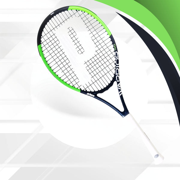 PRINCE Warrior 100 Strung Tennis Racquet | Lightweight Power Racquet | Pre-Strung Graphite Composite Racquet | Head Light Balance for Beginners & Intermediate Tennis Players