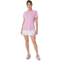 ASICS Women Court Tennis Graphic Tee | Lightweight Breathable Polyester T-Shirt with Moisture-Wicking Comfort & Tennis-Inspired Graphic Design - Best Price online Prokicksports.com