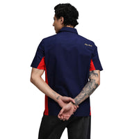 PUMA x RCB Woven Polo T-Shirt for Men | Premium Woven Fabric with Classic Collar, Button Placket & Official RCB Branding for Smart Casual Style - Best Price online Prokicksports.com