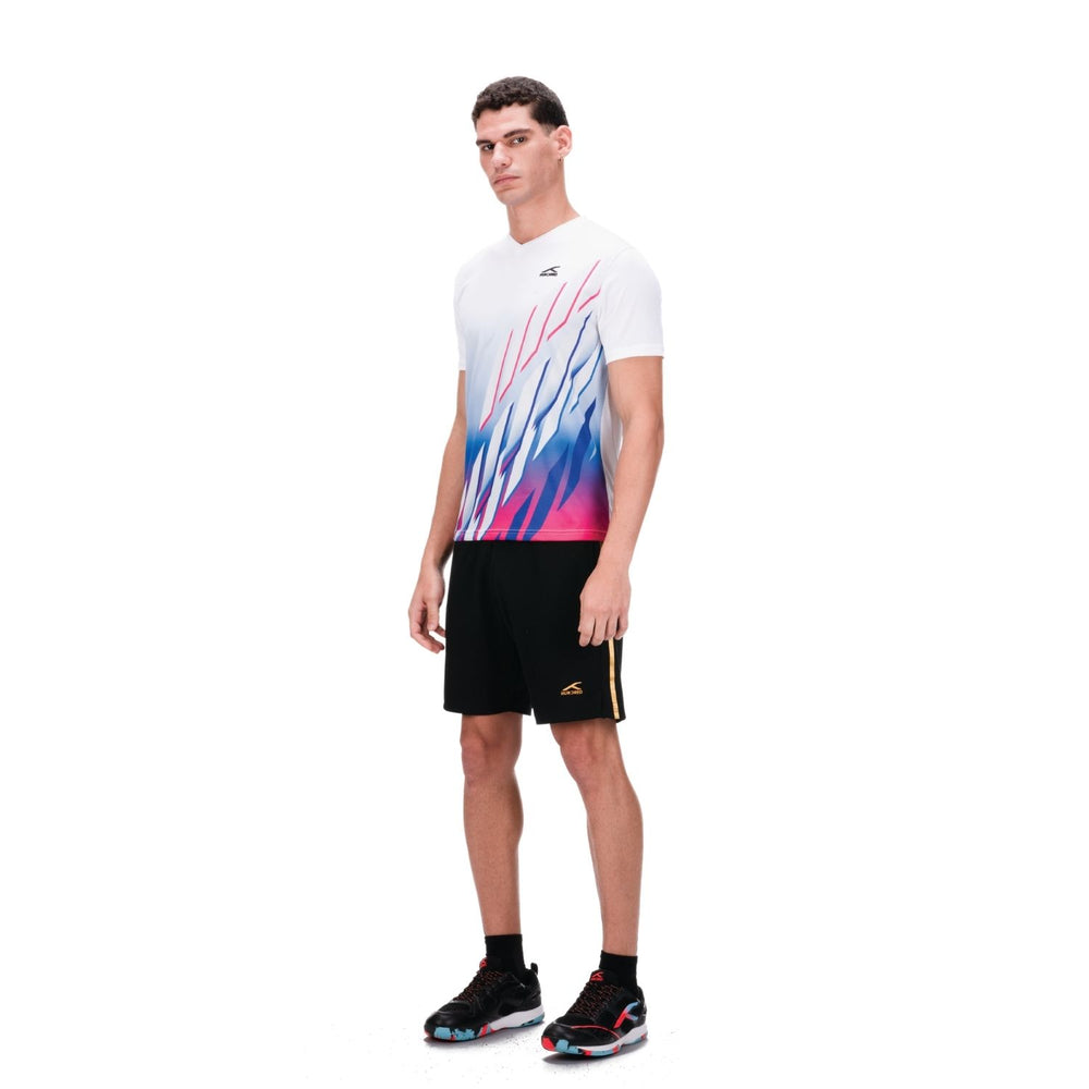 Hundred HBTS-5M268 V-Neck Badminton T-Shirt – Men Quick Dry Lightweight Sports Tee for Badminton, Gym & Training - Best Price online Prokicksports.com