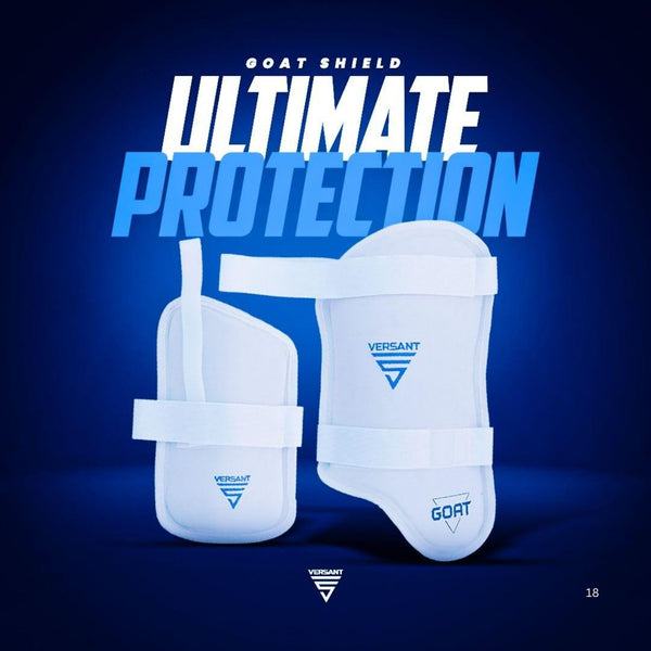 Versant GOAT Shield Right Hand Thigh Pad – White Medium (DTO Tech Foam Impact Protection with Premium Leather)