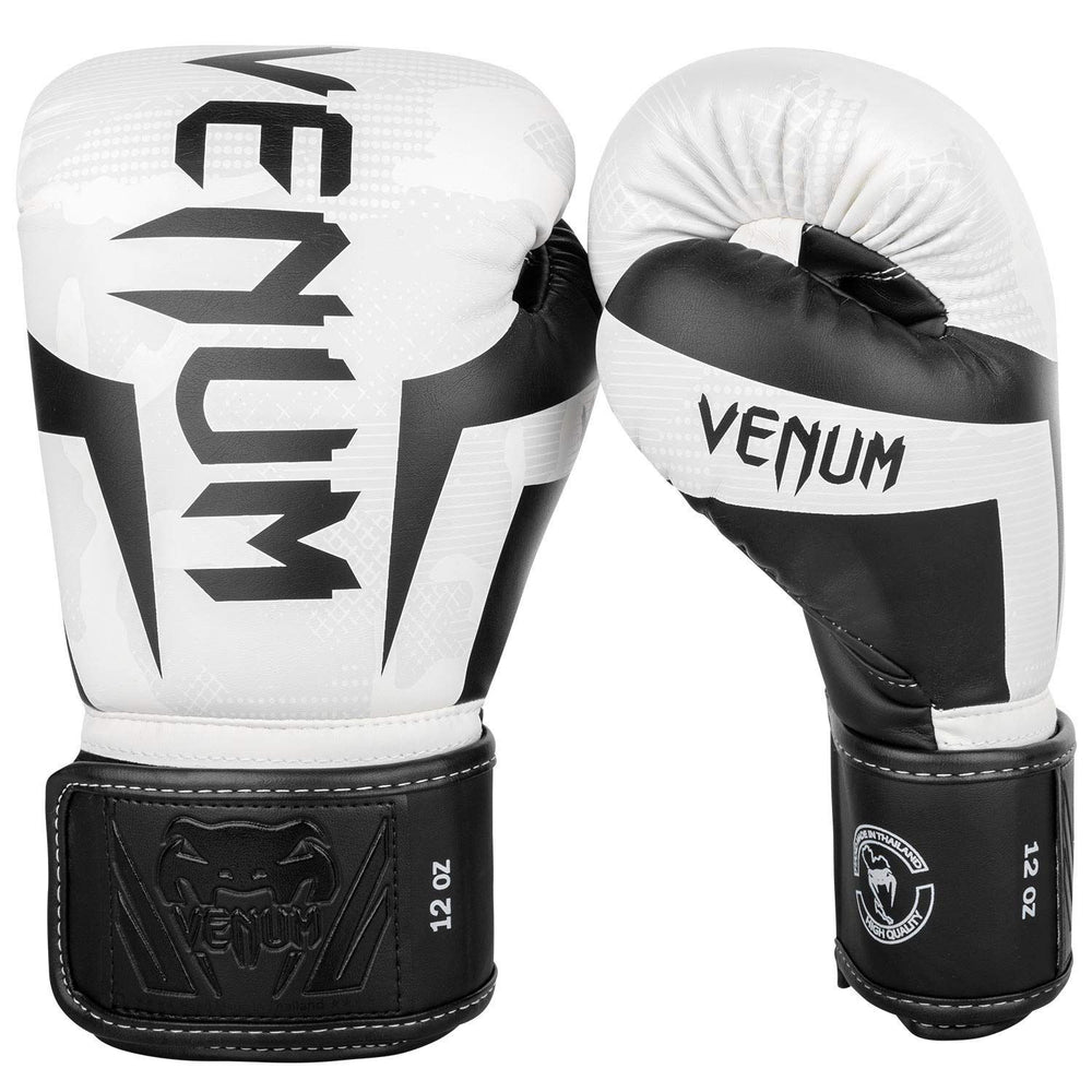 Venum Elite Boxing Gloves | Premium Synthetic Leather | Triple-Density Foam | Anatomical Grip | Hook & Loop Closure | Training/Sparring (10oz-18oz) - Best Price online Prokicksports.com