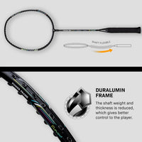 HUNDRED Powertek 200 Strung Badminton Racquet | Lightweight 95g | Head-Heavy Balance | Flexible Shaft | G5 Grip | Ideal for Intermediate Players - Best Price online Prokicksports.com
