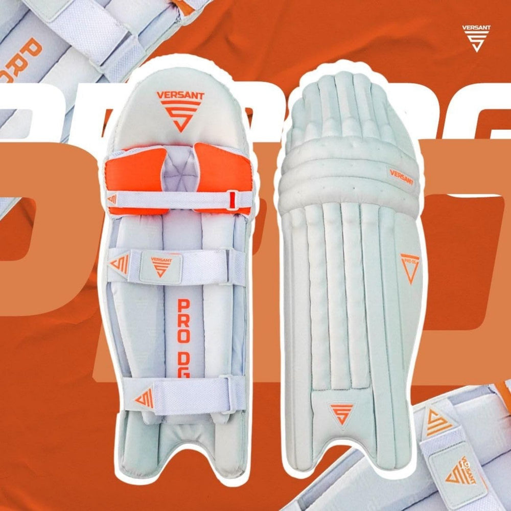 Versant Pro DG Right Hand Batting Legguards –White (Molded High-Density Foam with Reinforced Knee Caps) - Best Price online Prokicksports.com