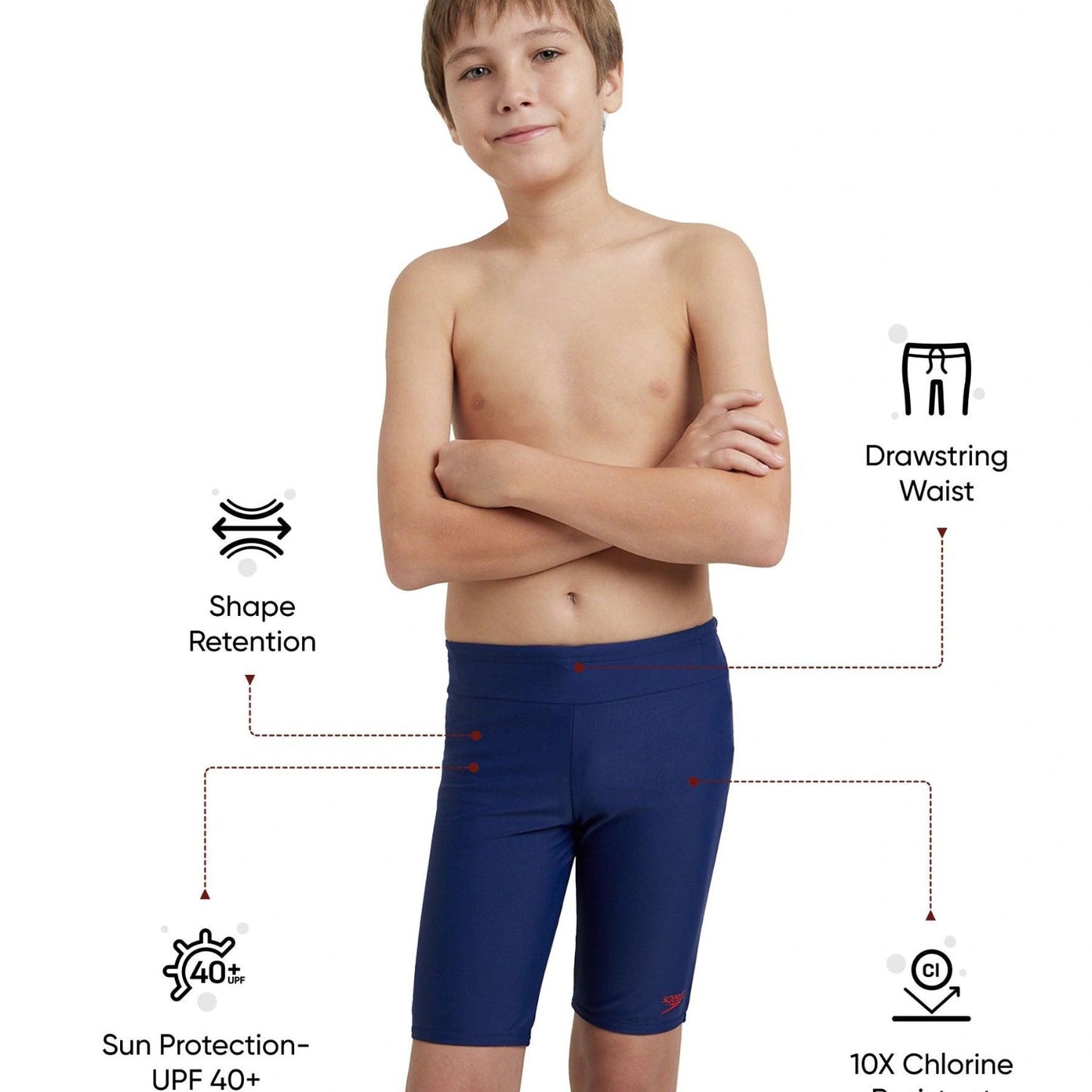 Speedo Essential Houston Boys Jammer – Durable Swimwear for Training & Recreation Crafted with Endurance10 Fabric | UPF 40+ Sun Protection | Secure Fit for Confident Swimming - Best Price online Prokicksports.com