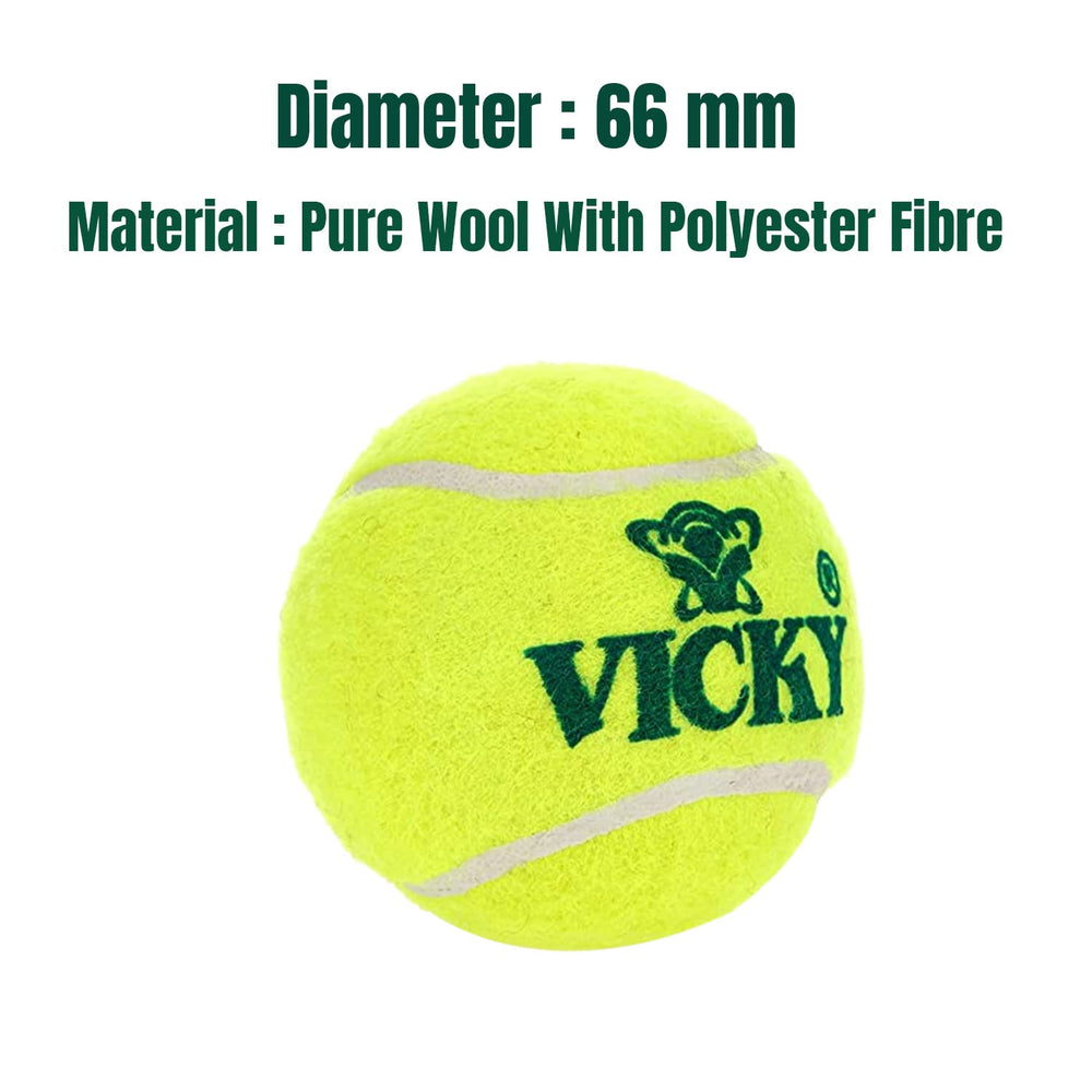 Vicky Yellow Light Multipurpose Tennis & Cricket Ball (Pack of 6)