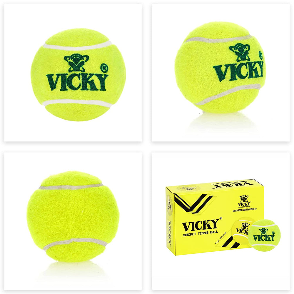 Vicky Yellow Light Multipurpose Tennis & Cricket Ball (Pack of 6)