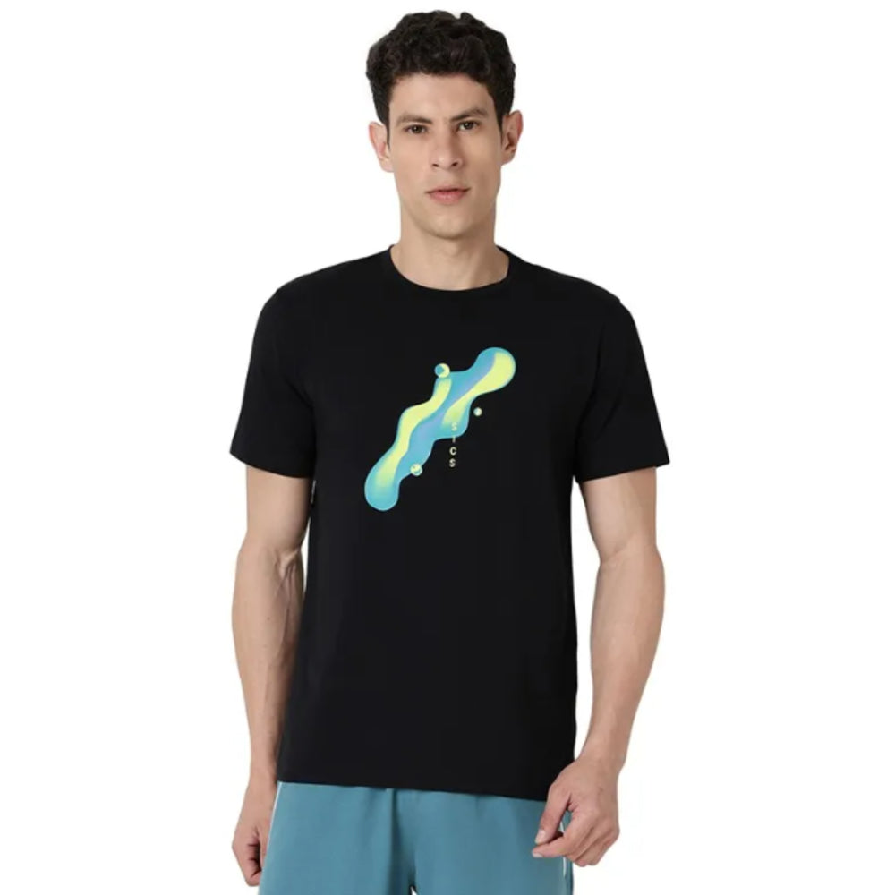 ASICS Diagonal Graphic SS Top for Men | Round Neck Sports T-Shirt