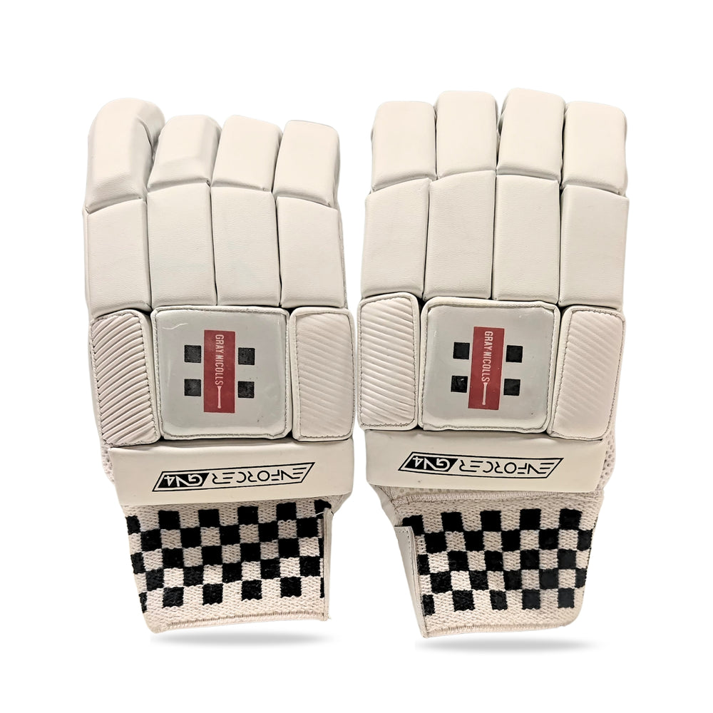 Gray Nicolls GN4 Enforcer Right Hand Batting Gloves – Lightweight Cricket Gloves with Shock Absorption, Finger Protection & Flexible Fit for Match Play