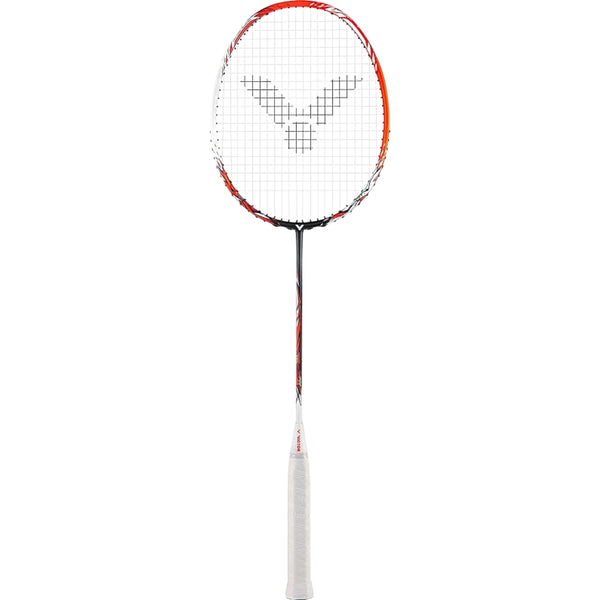 Victor Thruster Ryuga Badminton Racquet (5U5, Orange White) – Power & Precision for Advanced Players