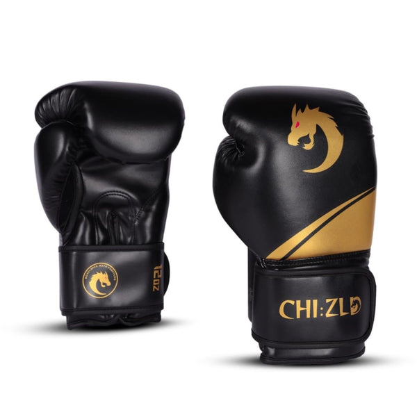 Chizld Impact Premium Boxing Gloves | Semi-Leather Construction | MMA, Heavy Bag, Training | Hook & Loop Closure