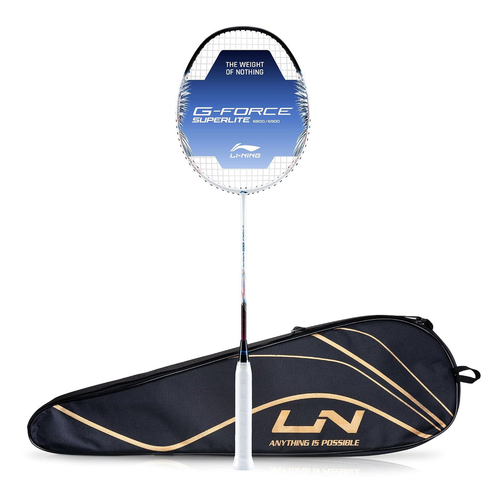 Li-Ning G-Force 6900 Superlite Unstrung Badminton Racquet, 5U G6 | Ultralite Carbon Technology | Fast Swing
