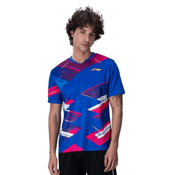 Li-Ning ATSUA45 Men’s V-Neck Badminton T-Shirt – Quick-Dry, Lightweight Polyester, Breathable Sportswear