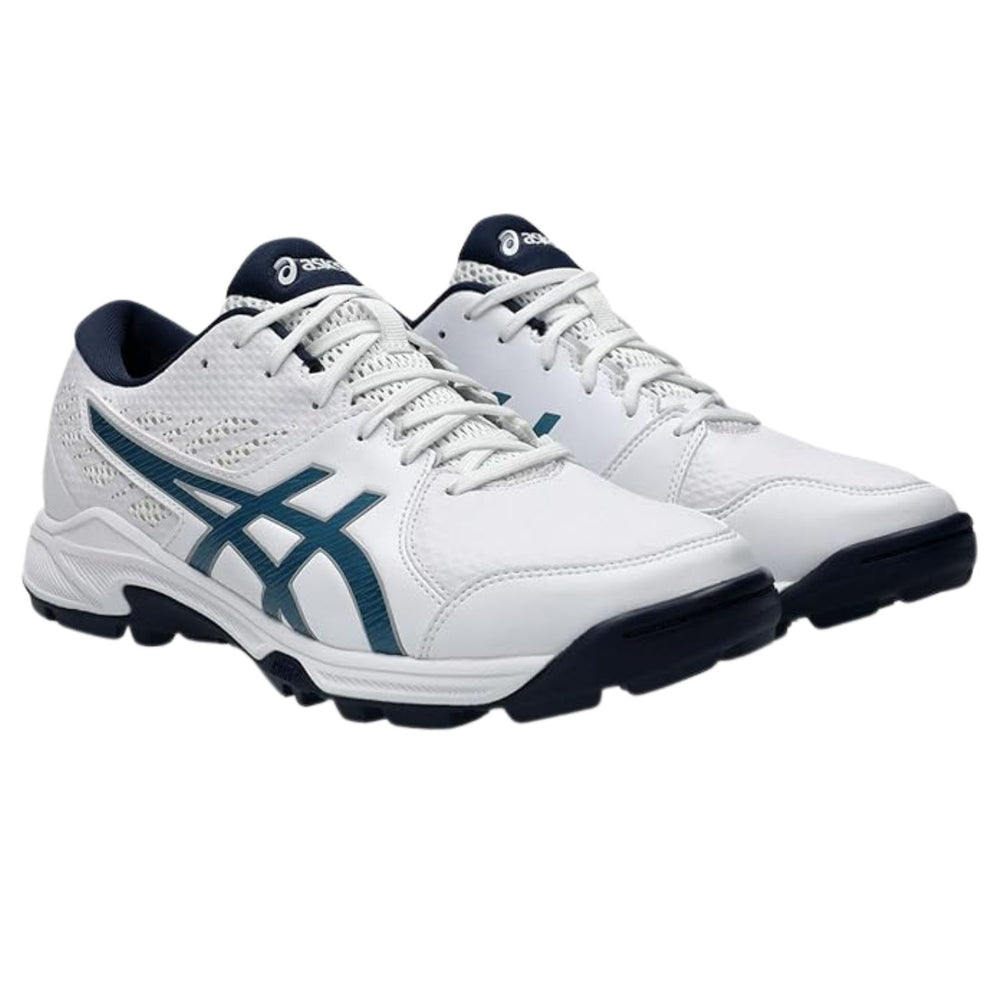 ASICS Gel-Peake 2 Cricket Shoes (Men) | Rubber Outsole | Breathable Mesh | Rearfoot GEL Cushioning | White/Atlantis Blue - Best Price online Prokicksports.com