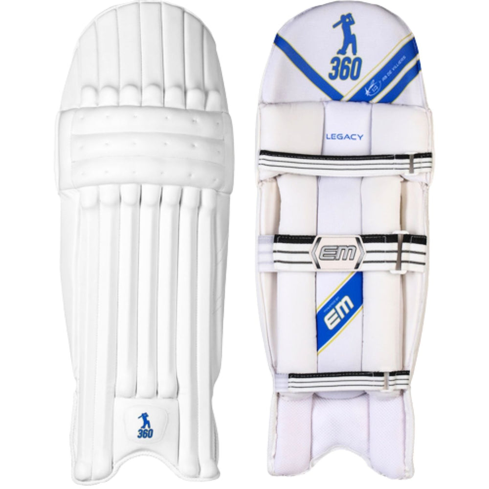 EM 360 Legacy Right/Left Hand Cricket Batting Legguard – 360 Legacy Hi‑Density EVA Batting Pads with Cane Bars & Knee Socket