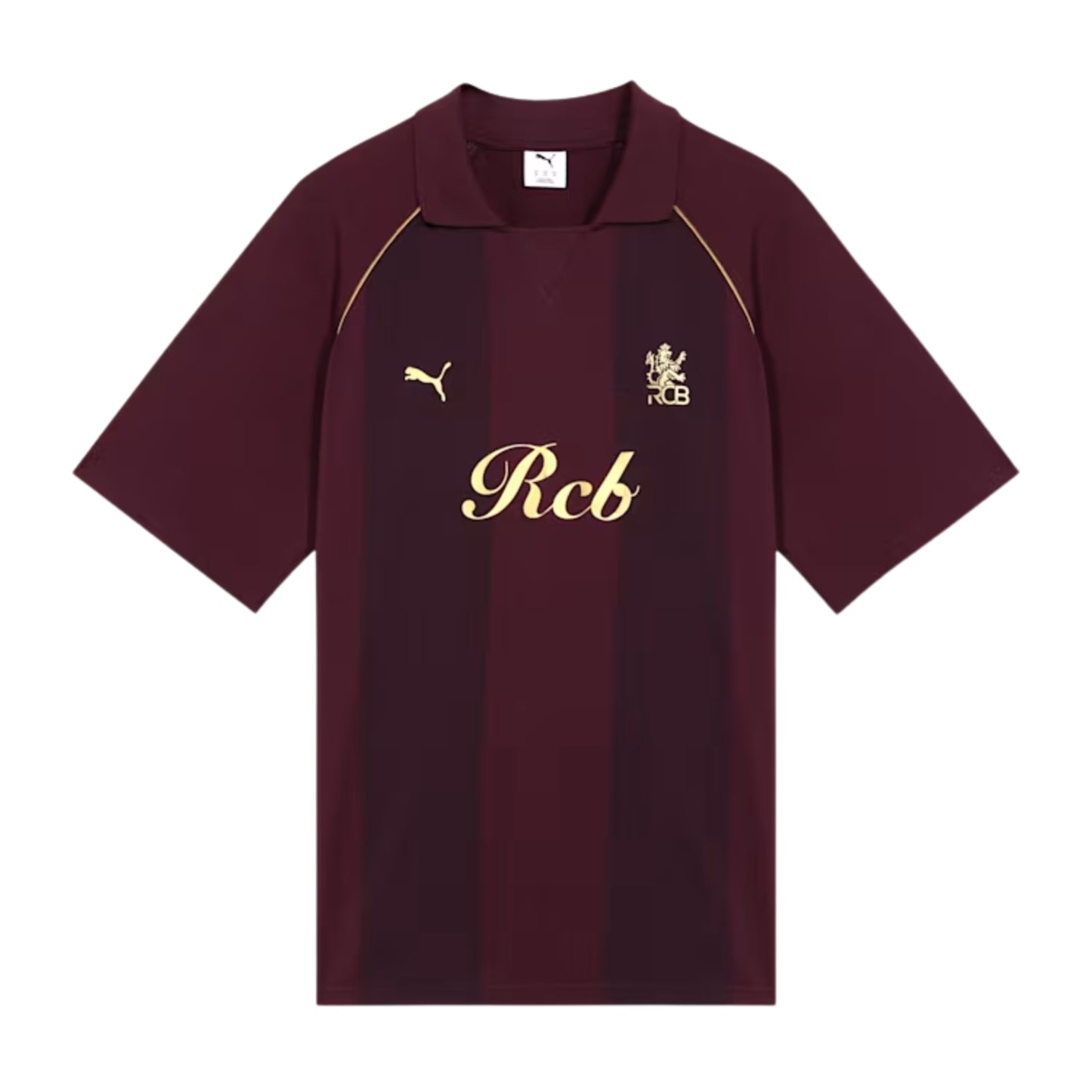 PUMA x RCB Striper Polo II Polo T-Shirt for Men | Classic Collar with Button Placket, Knitted Fabric & Official RCB Branding - Best Price online Prokicksports.com