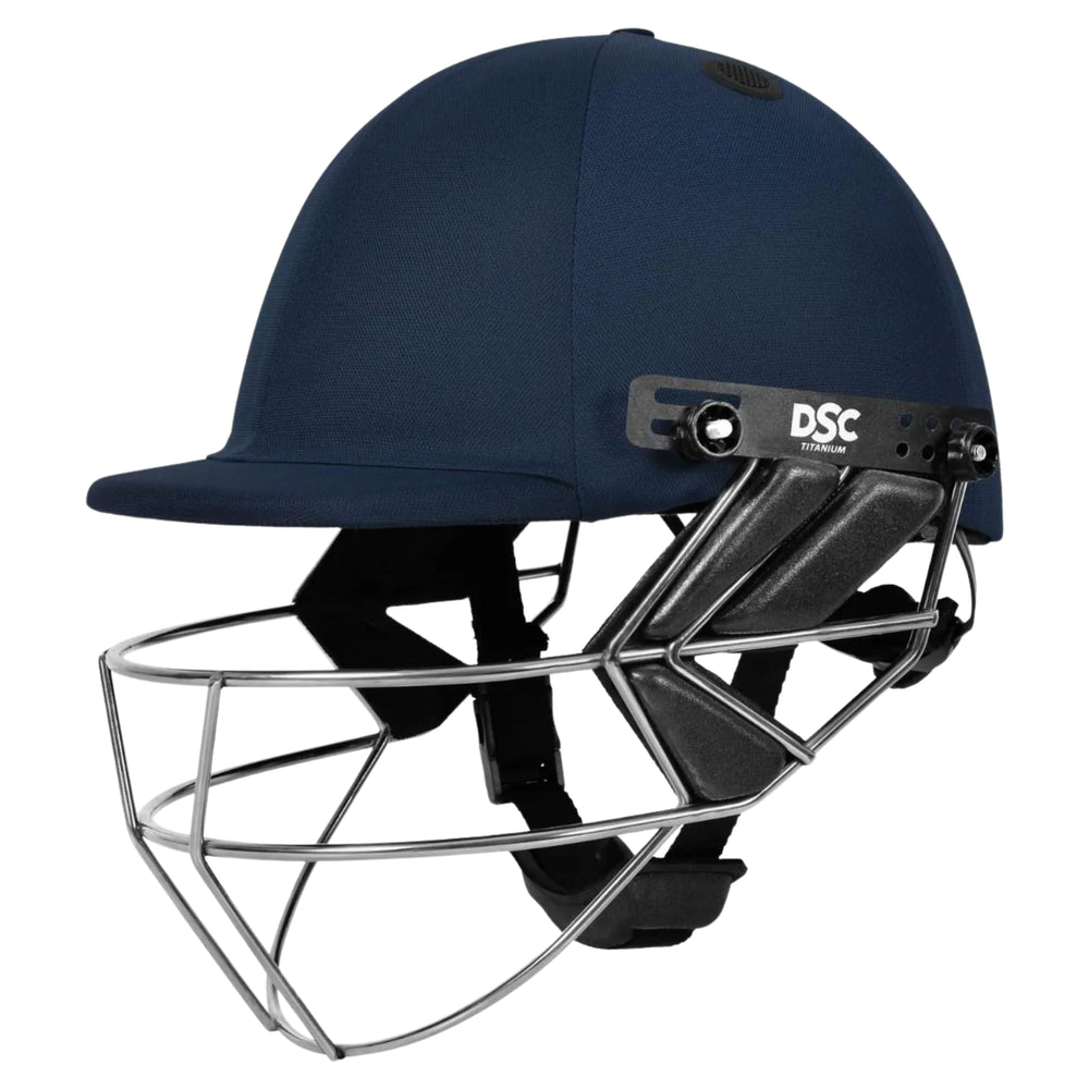 DSC Fort 44 Lite Titanium Cricket Helmet – Navy | Ultra-Lightweight Helmet with Titanium Grill & Pro-Level Protection