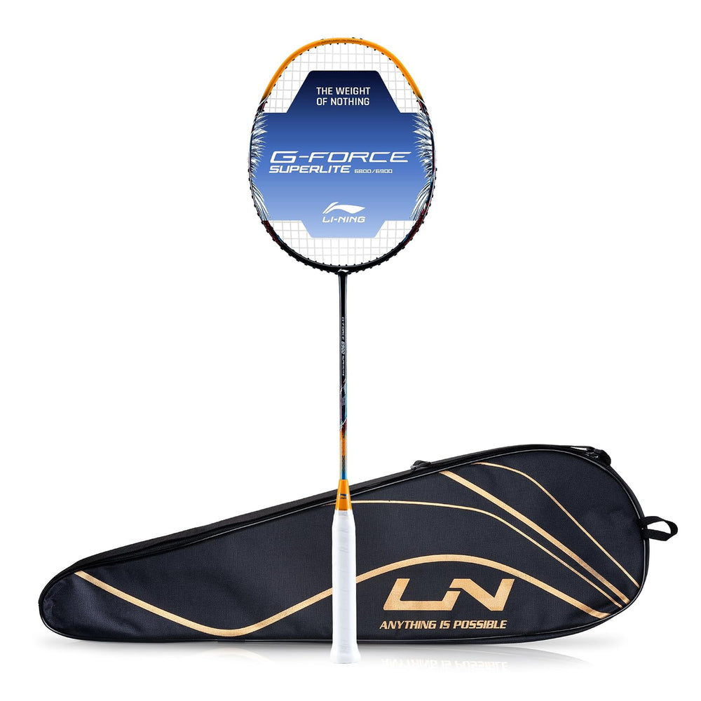 Li-Ning G-Force 6900 Superlite Unstrung Badminton Racquet, 5U G6 | Ultralite Carbon Technology | Fast Swing