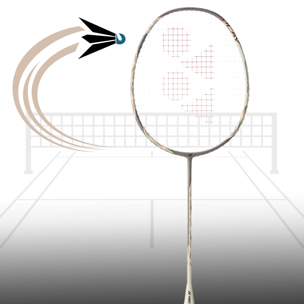 Yonex Astrox 77 Play Strung Badminton Racquet, Light Beige - 4U5 | Head-Heavy Power Racquet with Rotational Generator System & High Flex Shaft