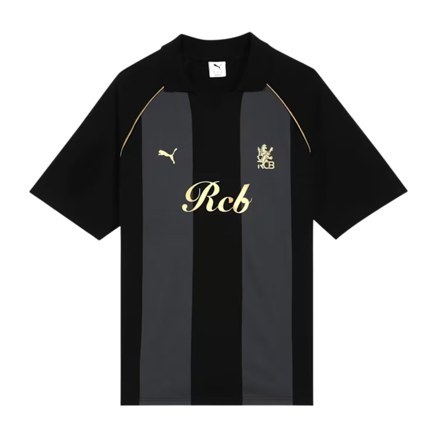 PUMA x RCB Striper Polo II Polo T-Shirt for Men | Classic Collar with Button Placket, Knitted Fabric & Official RCB Branding - Best Price online Prokicksports.com
