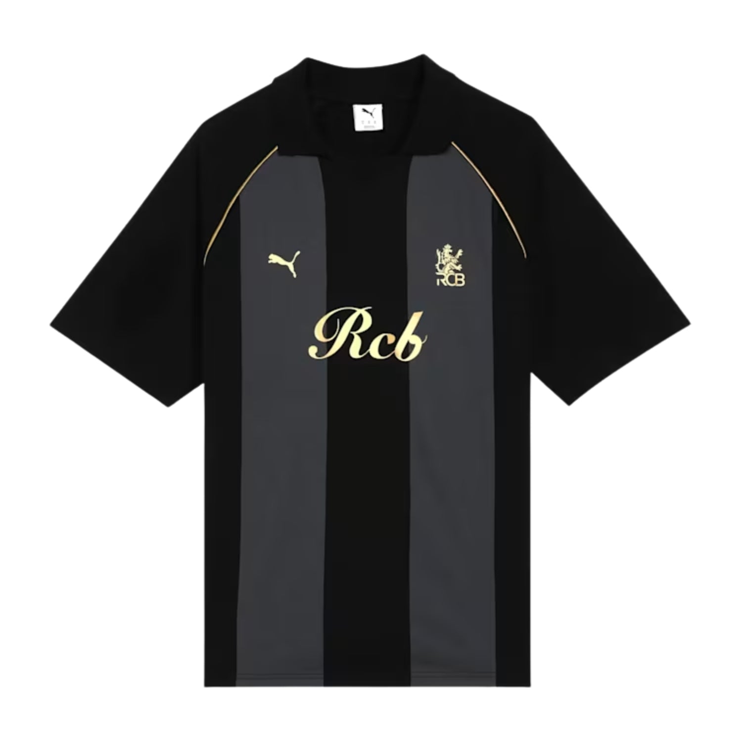 PUMA x RCB Striper Polo II Polo T-Shirt for Men | Classic Collar with Button Placket, Knitted Fabric & Official RCB Branding - Best Price online Prokicksports.com