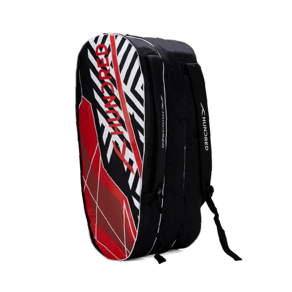 HUNDRED(HBCK-2M144-1) Racquet Bag – Spacious & Durable Black / Kit Bag for Rackets, Shoes & Accessories | Durable, Lightweight & Stylish