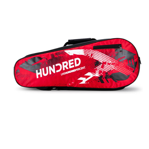 Hundred Sonic Pack Badminton Kitbag – Black/Red | Spacious & Durable Gear Bag for Badminton Players