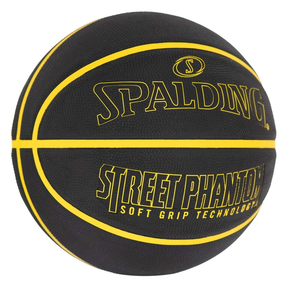 Spalding Street Phantom Outdoor Basketball – Size 7, Soft Grip Rubber, Deep Channel Street Ball for Concrete & Asphalt Courts - Best Price online Prokicksports.com