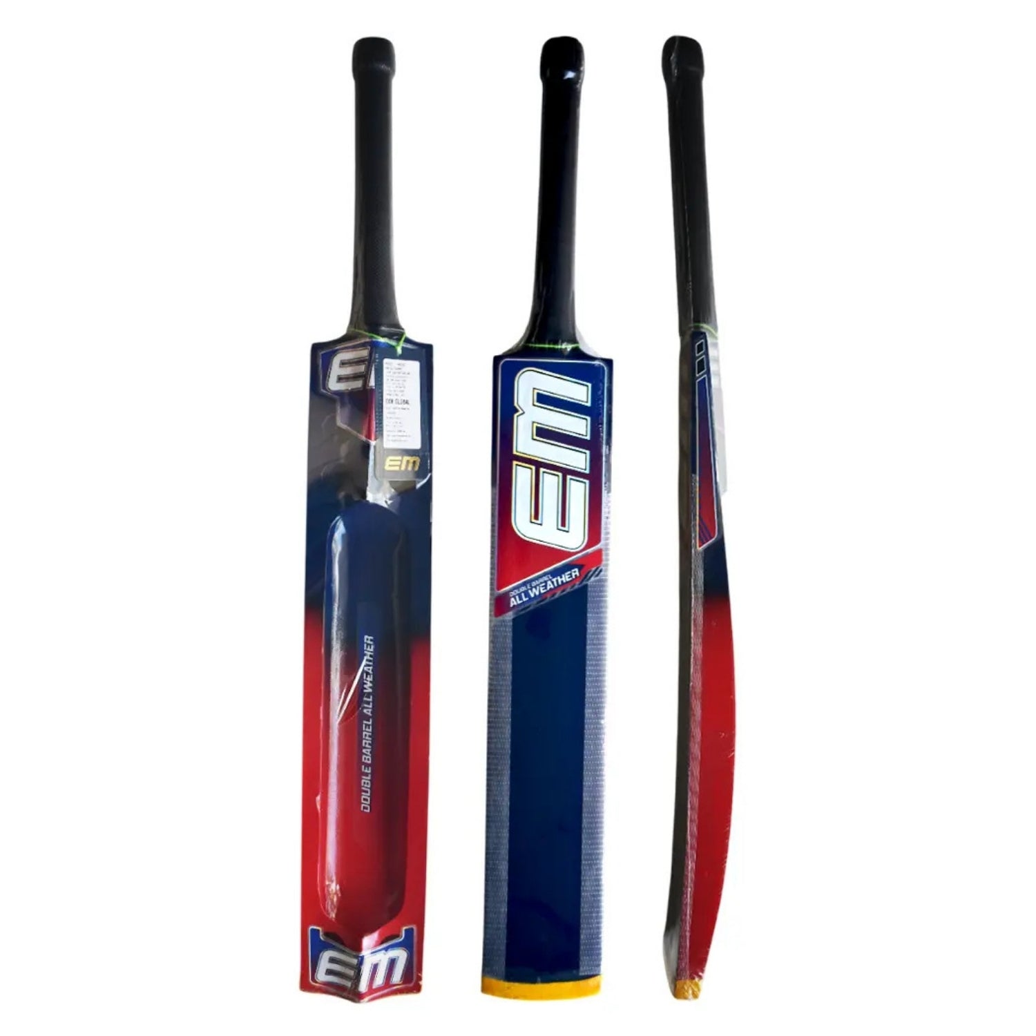 EM Double Barrel All Weather Kashmir Willow Tennis Cricket Bat – SH (Short Handle), Durable Power Bat for Tennis Ball Cricket - Best Price online Prokicksports.com