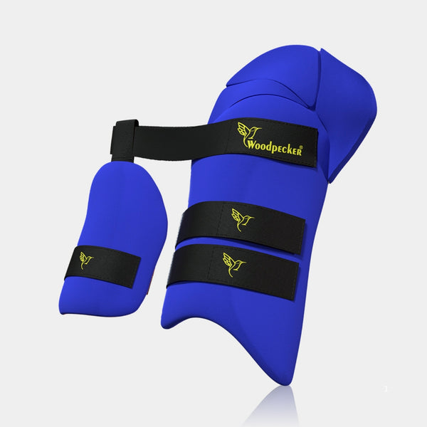 Woodpecker Combo Right Hand Cricket Thigh Guard Blue Inner Thigh Guard 3-Strap Lycra Polyester Extra Hip Protection