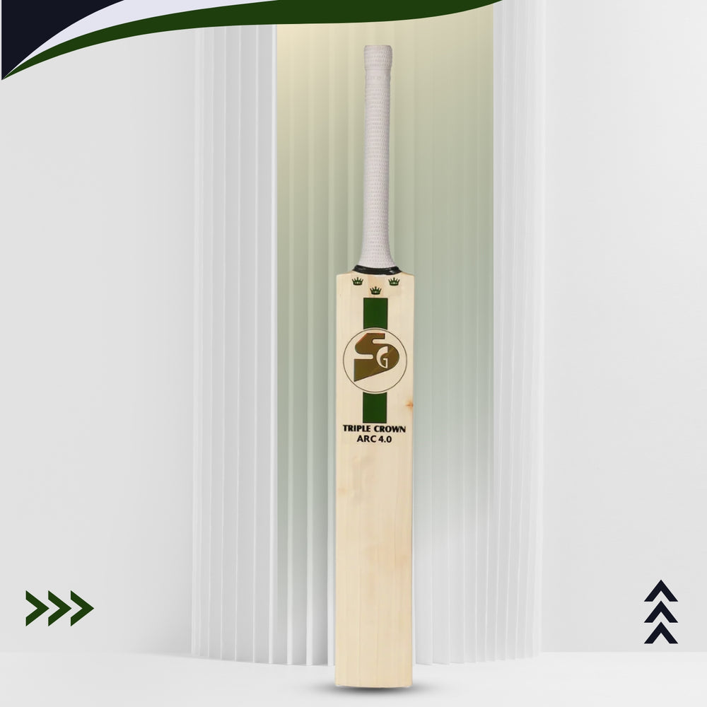 SG Triple Crown Arc 4.0 English Willow Cricket Bat - SH | Premium Grade Willow with Thick Edges, Mid Sweet Spot & Excellent Balance