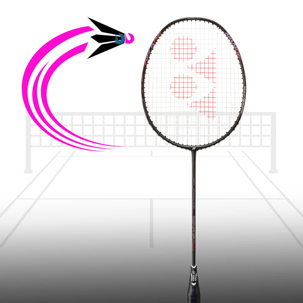 Yonex Nanoflare 002 Ability Strung Badminton Racquet – 4U4 (Black/Pink) | Head-Light Speed with Flexible Shaft & ISOMETRIC Frame