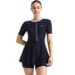 Speedo Women’s Endurance10 Closedback Sleeved Swimdress With Boyleg – Chlorine‑Resistant UPF 40+ Modest Swimwear - Best Price online Prokicksports.com