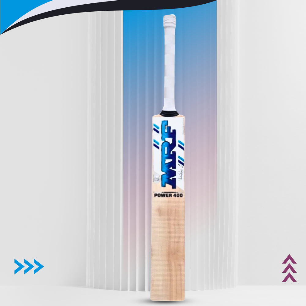 MRF Power 400 English Willow Cricket Bat, Short Handle | Grade 4 English Willow with Thick Edges & Balanced Pickup