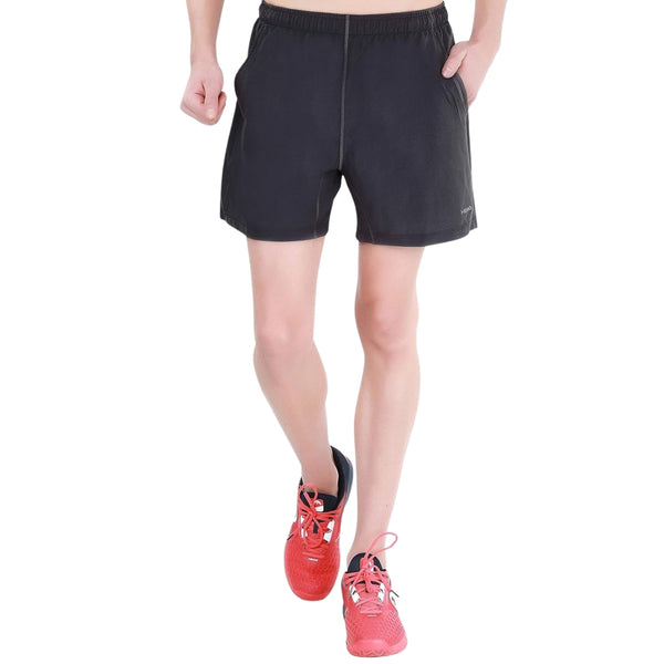 HEAD HPS‑1094 Men’s Badminton Shorts – 100% Polyester, Lightweight, Breathable, Black