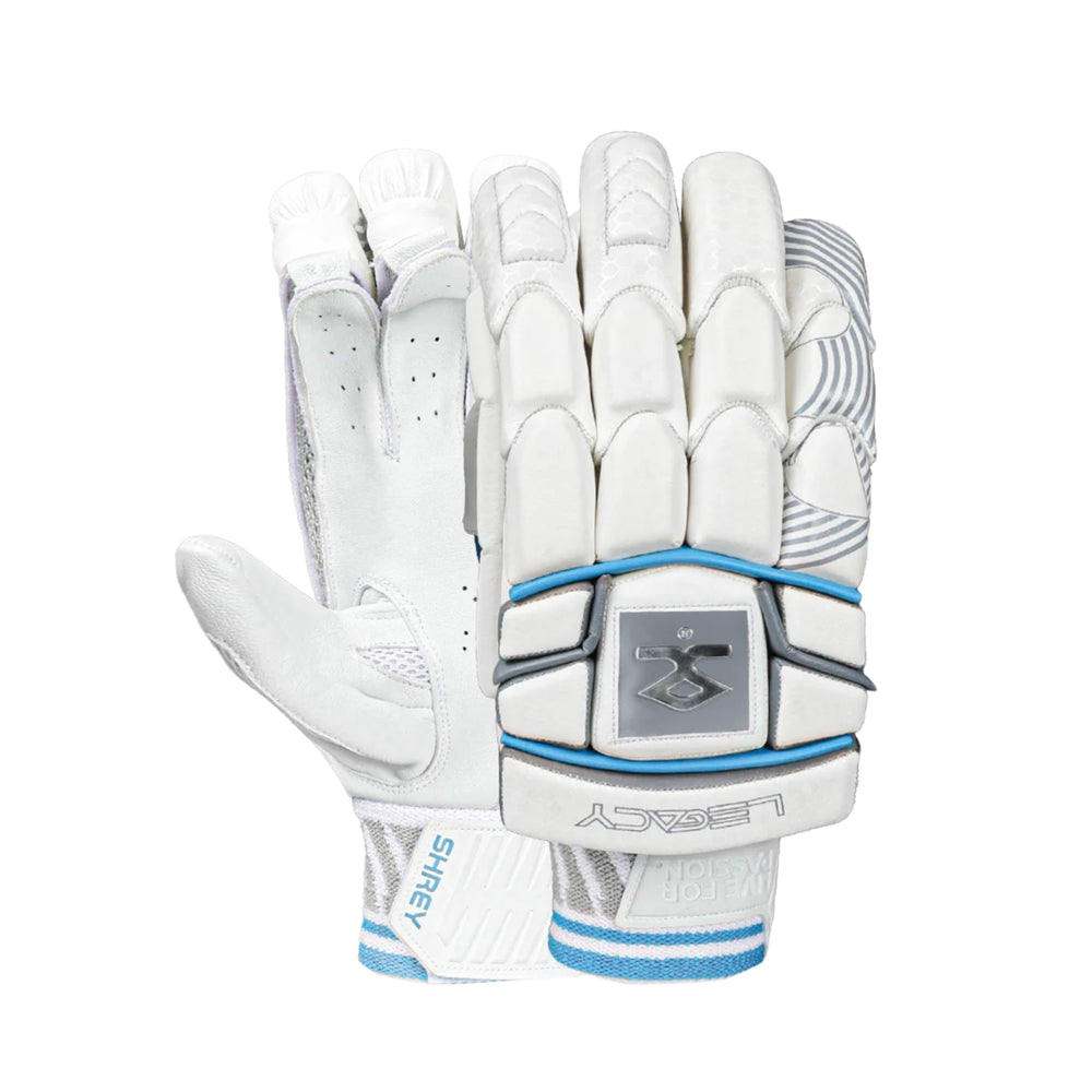 Shrey Legacy Right Hand Batting Gloves | Premium Sheep Leather Palm with Fibre Shield Protection & Cut-Finger Flex Design