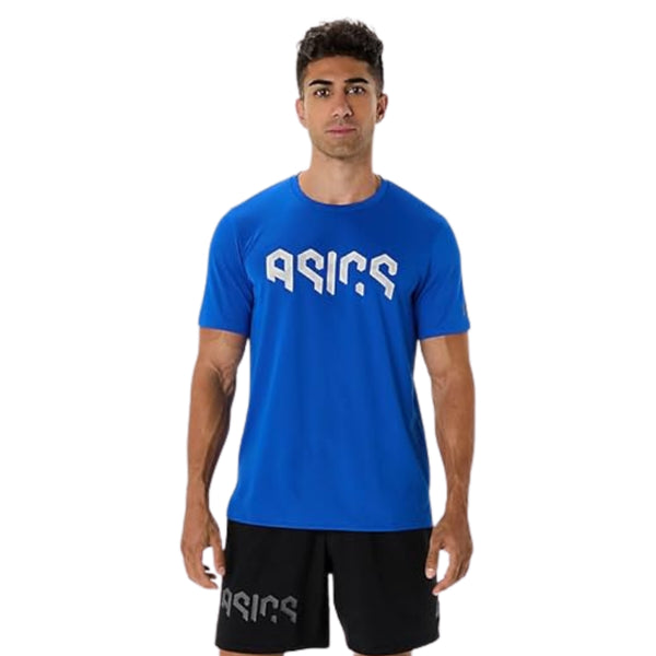 ASICS Hex Graphic Tee Men T-Shirt Roundneck | Breathable Printed Sports Tee for Training & Casual Wear
