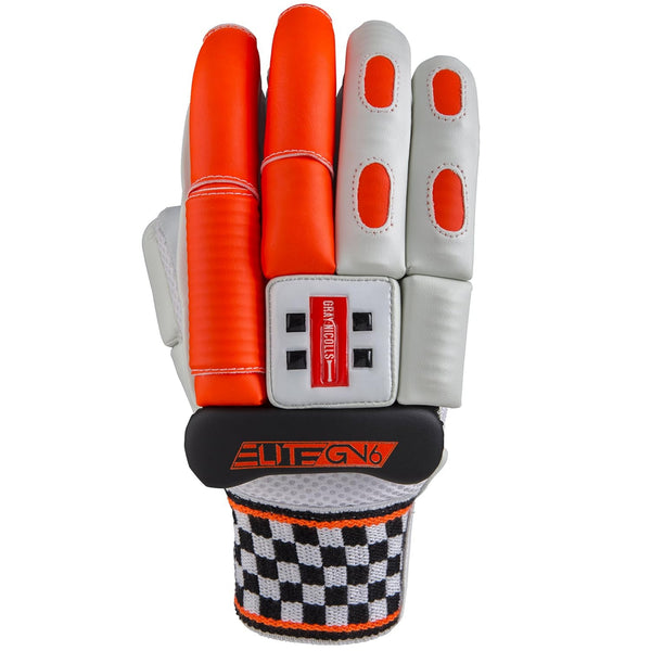 Gray Nicolls GN6 Elite Right Hand Batting Gloves – Men’s | Pro-Level Protection with Fibre Shield & Premium Leather Palm